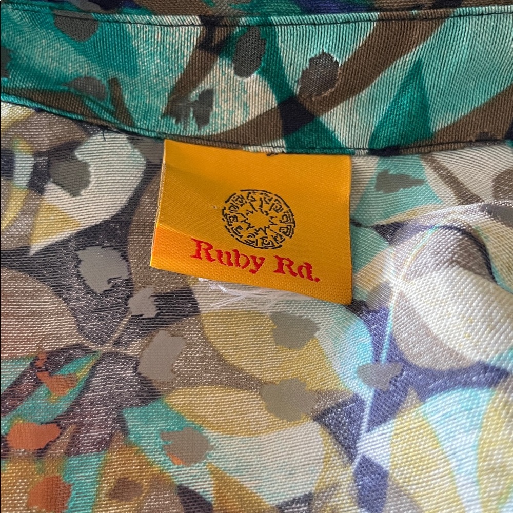 Ruby Rd. Sheer Button-Up Jacket With A Tropical F… - image 2